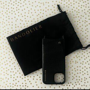 Bandolier Sarah Pebble Leather Phone Case - black/pewter